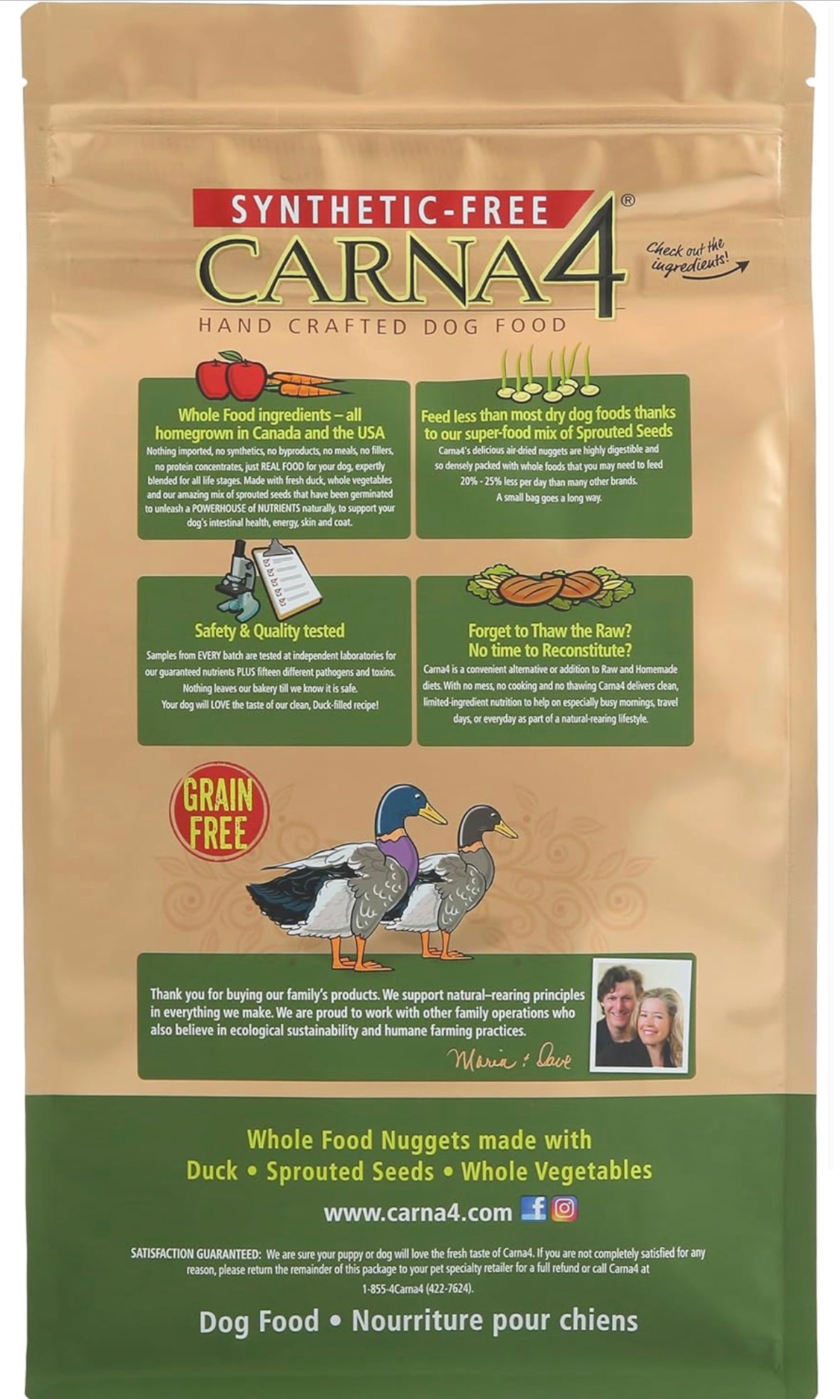CARNA4 All Life Stages Duck Formula Dry Dog Food (3 Pound, Duck)