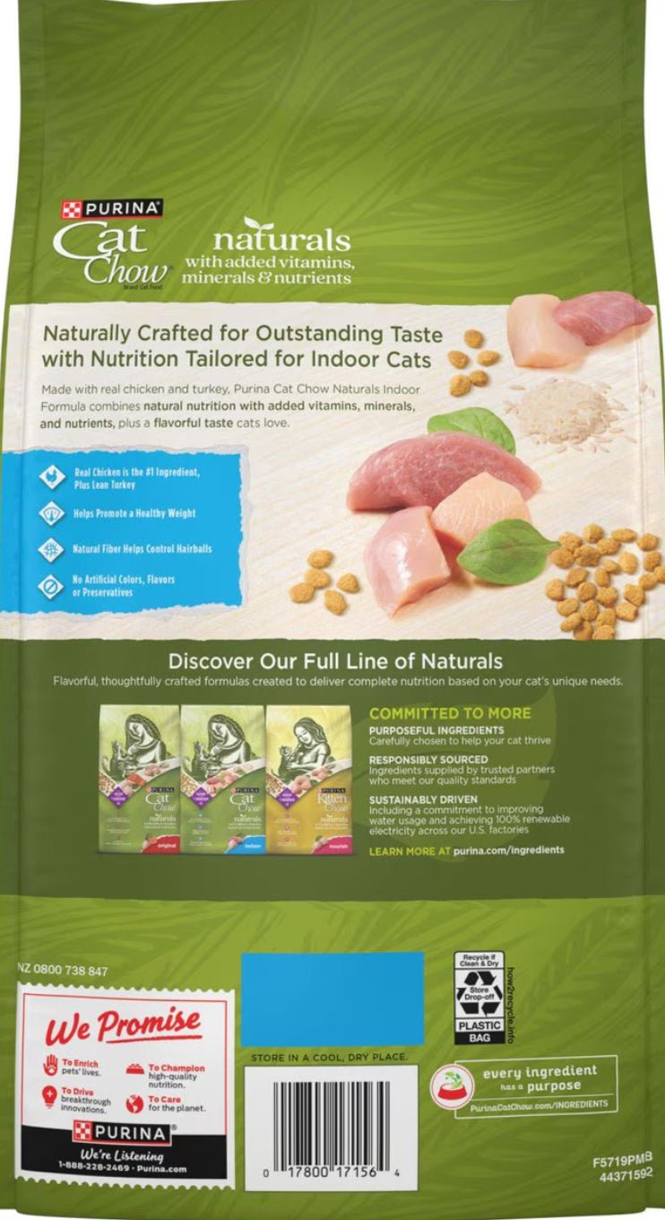Cat Chow Naturals Indoor with Real Chicken & Turkey Dry Cat Food, 3.15 - lb bag
