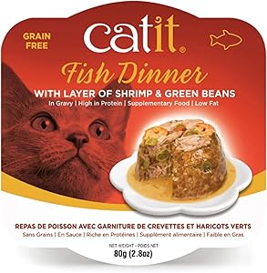 Catit fish dinner with layer of shrimp and green beans