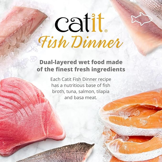 Catit fish dinner with layer of tilapia and potato