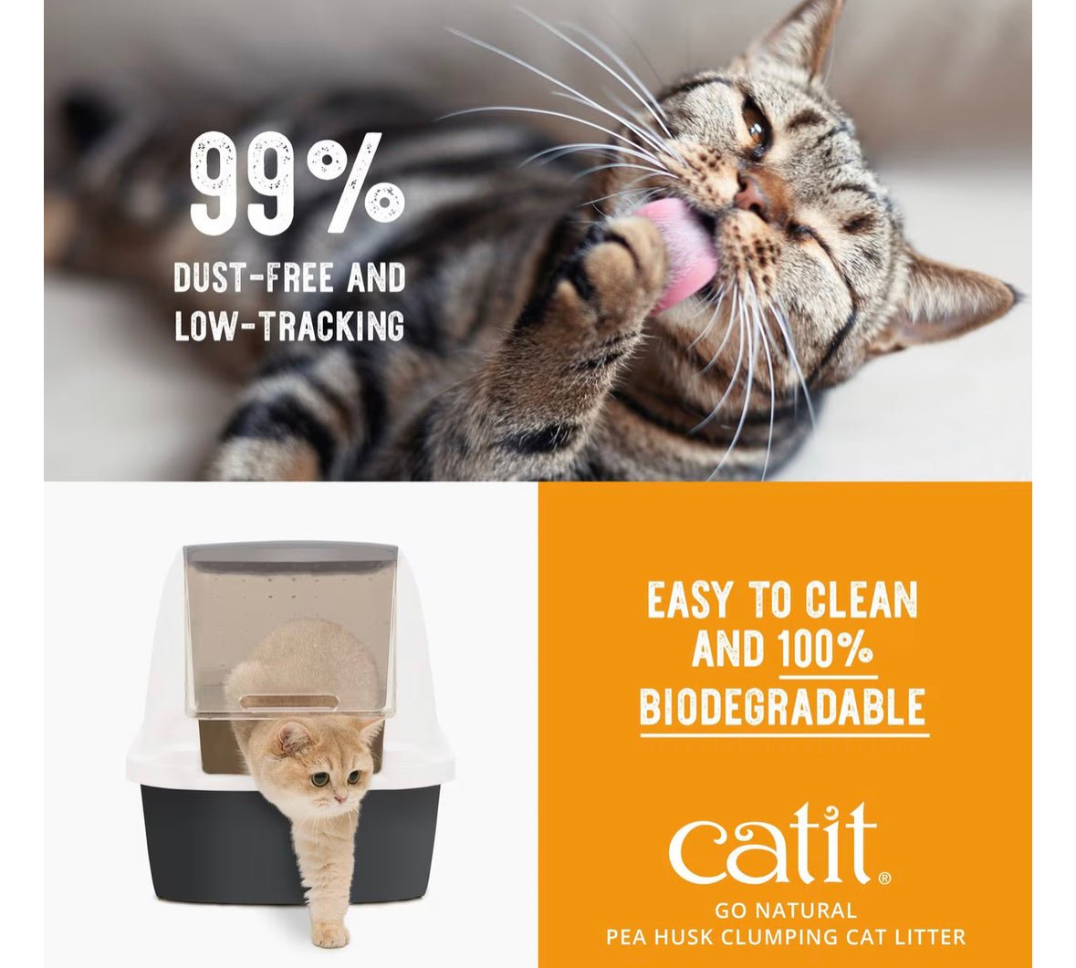 Catit Go Natural Pea Husk Clumping Cat Litter, Lavender, 12.3 - lb box