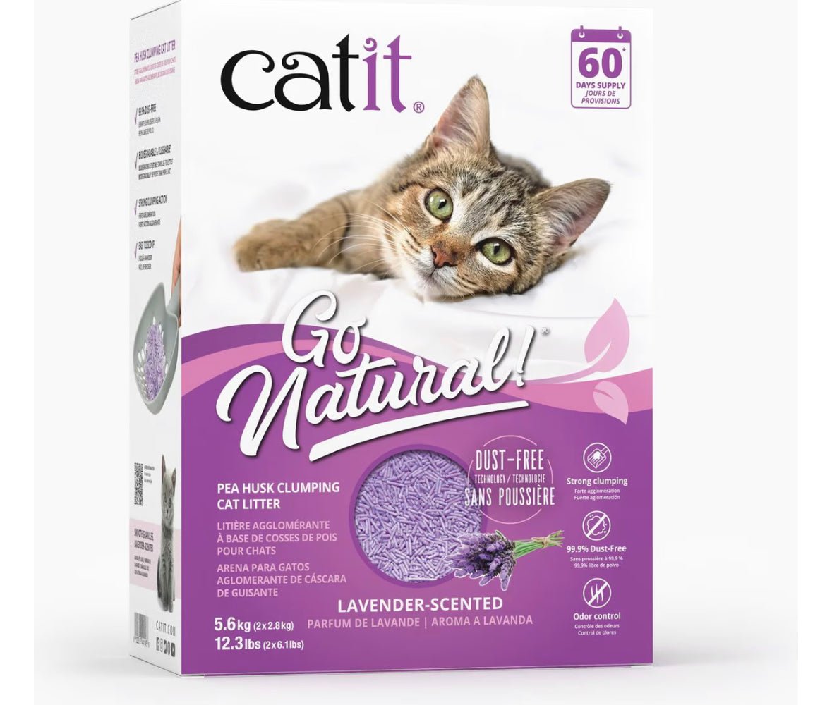 Catit Go Natural Pea Husk Clumping Cat Litter, Lavender, 12.3 - lb box
