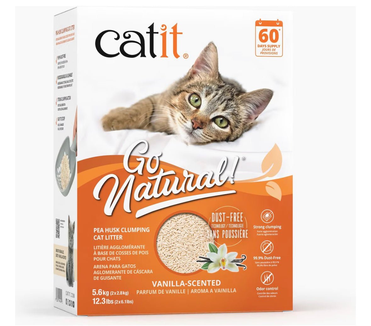 Catit Go Natural Pea Husk Clumping Cat Litter, Natural, 12.3 - lb box