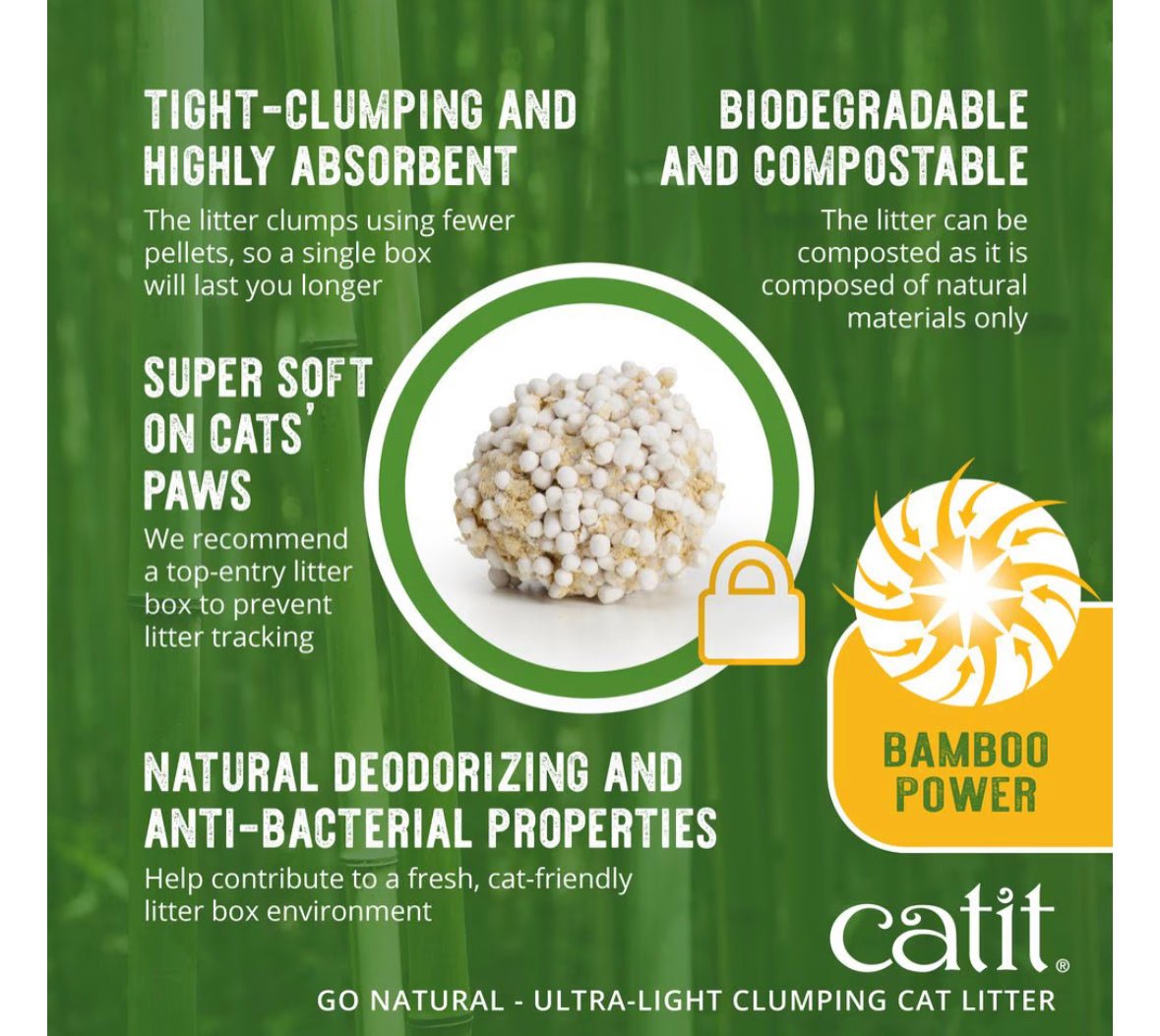Catit Go Natural Scented Bamboo Clumping Cat Litter, 7.9 - lb bag