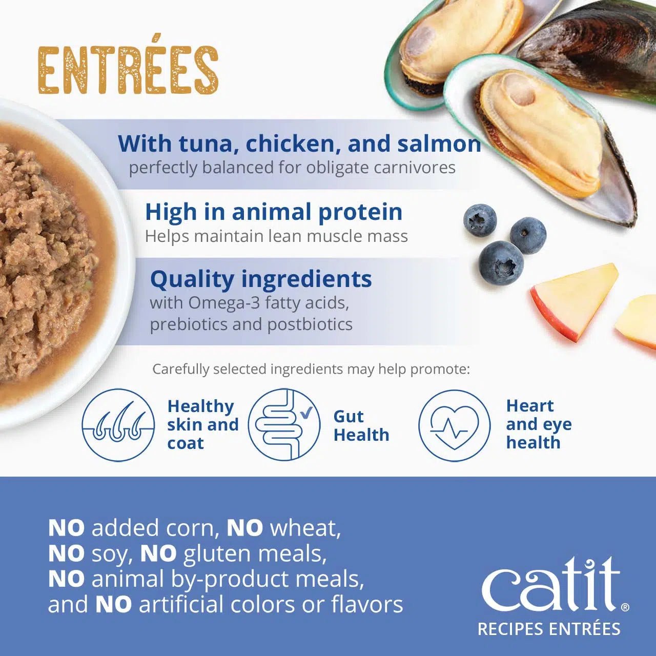 Catit skin and coat seafood and chicken entree 3oz