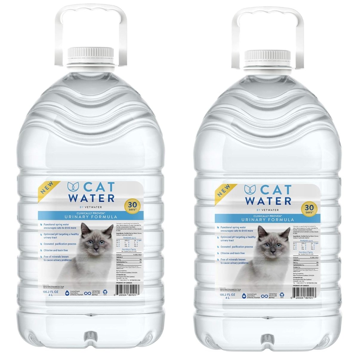 CATWATER ph - Balanced and Mineral - Free Cat Water - Clinically Proven Urinary Formula - 135.2 oz - By VETWATER - cat water - 628504601013