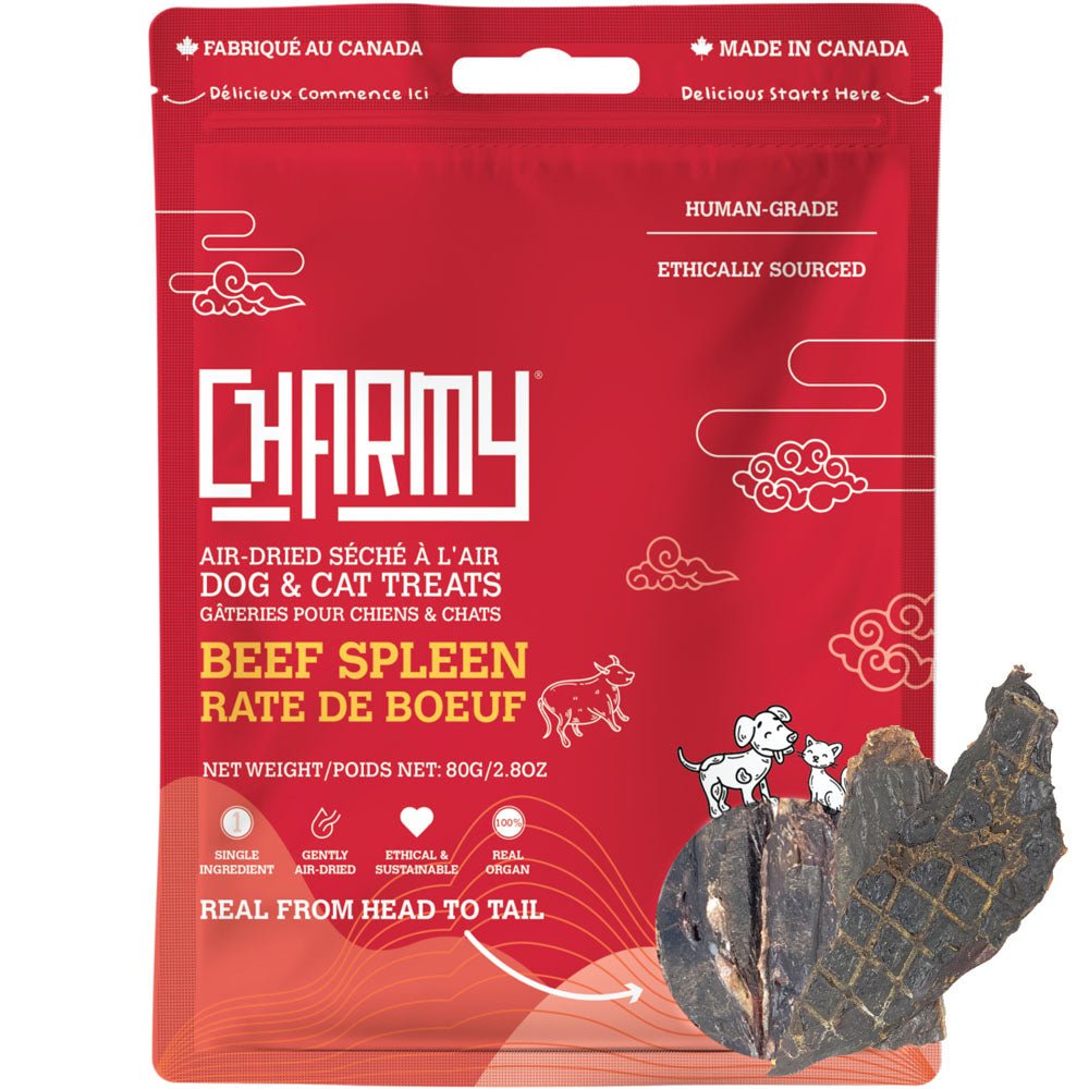 Charmy air dried dog & cat treats air dried beef spleen jerky 2.8oz pet treats