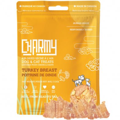Charmy air dried dog & cat treats Turkey breast pet treats dog & cat treats 3.2oz