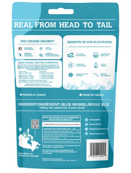 Charmy blue mussel air dried dog & cat treats 6.3oz