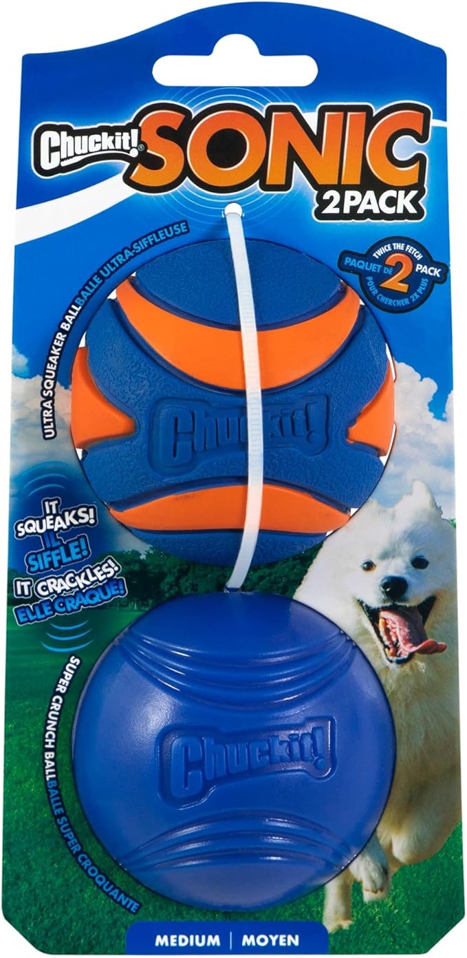 Chuck it sonic 2 pack medium dog ball toy