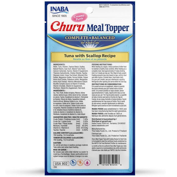 Churu meal topper complete and balanced tuna and scallop 4 count
