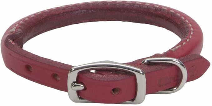 Circle T 14” red leather collar