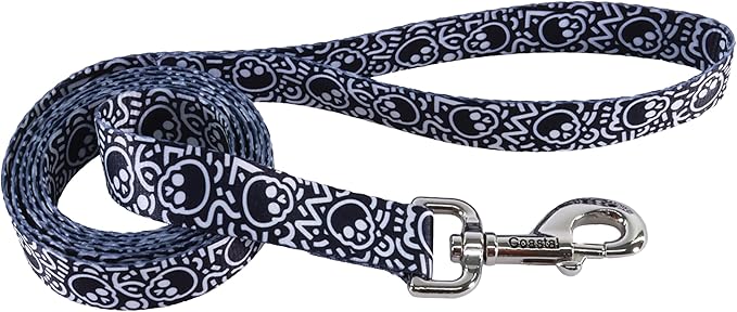 Coastal dog leash 6ft black skull themed