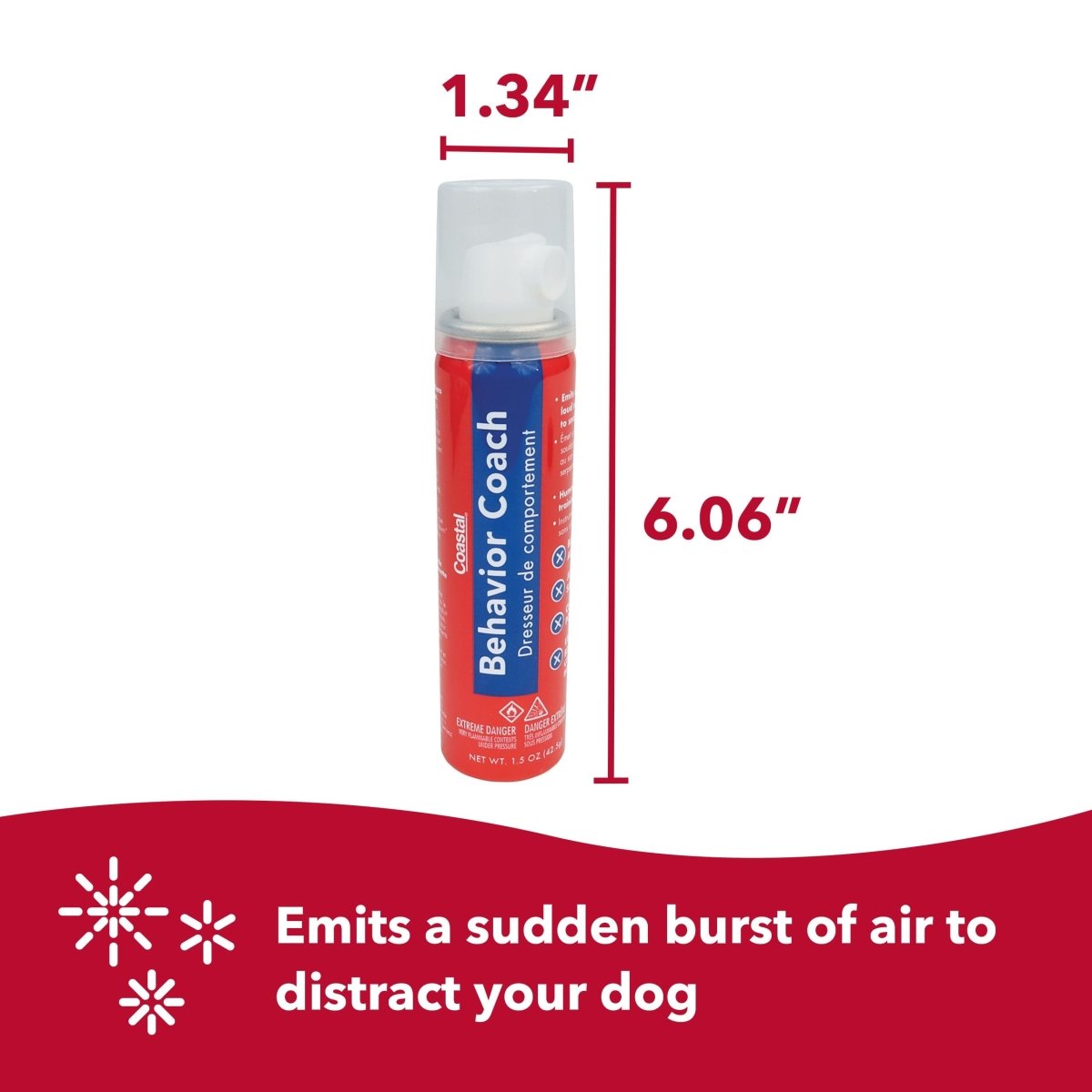 Coastal Pet Behavior Coach - Training Spray and Barking Control Device - Soft Air Horn for Dogs, Cats and Rabbits - 1.5 Oz - 076484015755