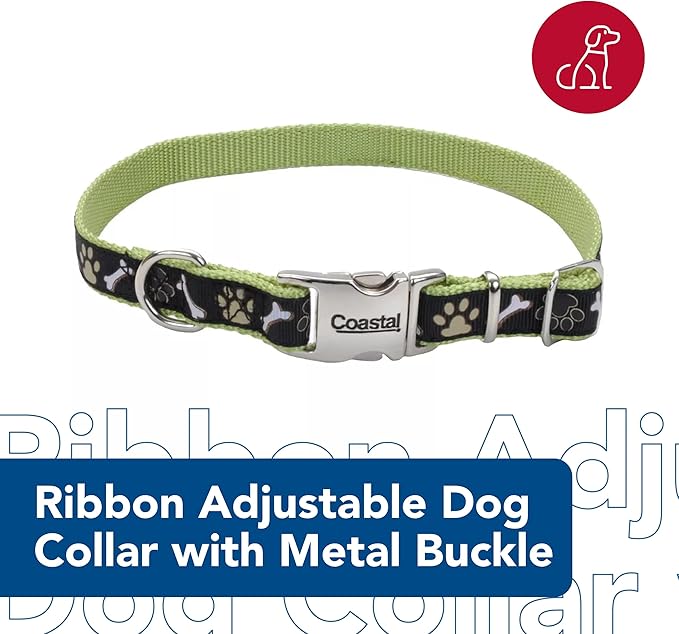 Coastal ribbon dog collar small 12 - 18”