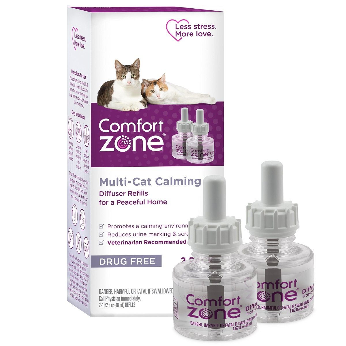 Comfort Zone Multi - Cat Diffuser Veterinarian Recommended to Stop Cat Fighting, Reduce Spraying, Scratching & More - 039079003421