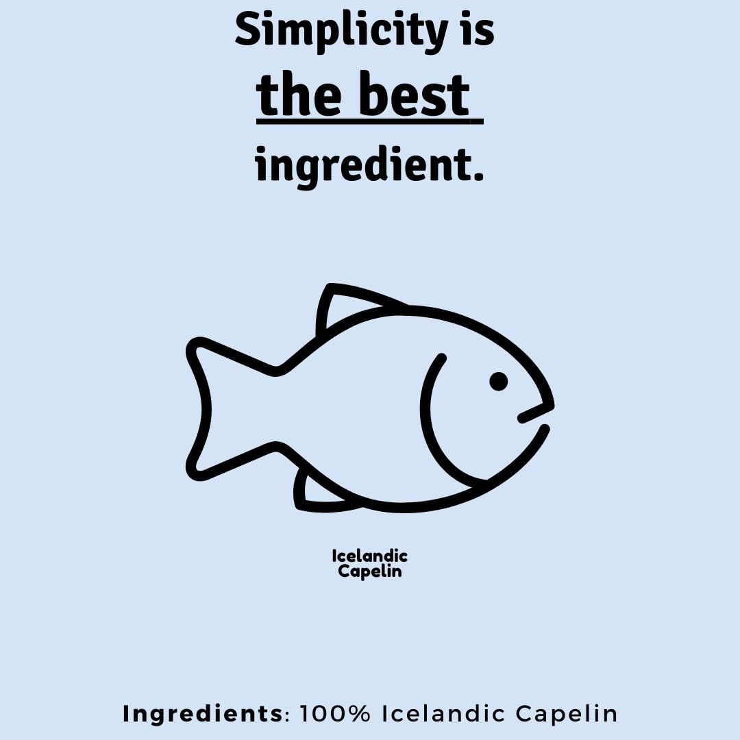 Crunchy Capelin - Cat and Dog Treat - 100% Capelin - Grain Free - Human Grade - All Natural - Single Ingredient - Freeze Dried - 1.73 Ounces