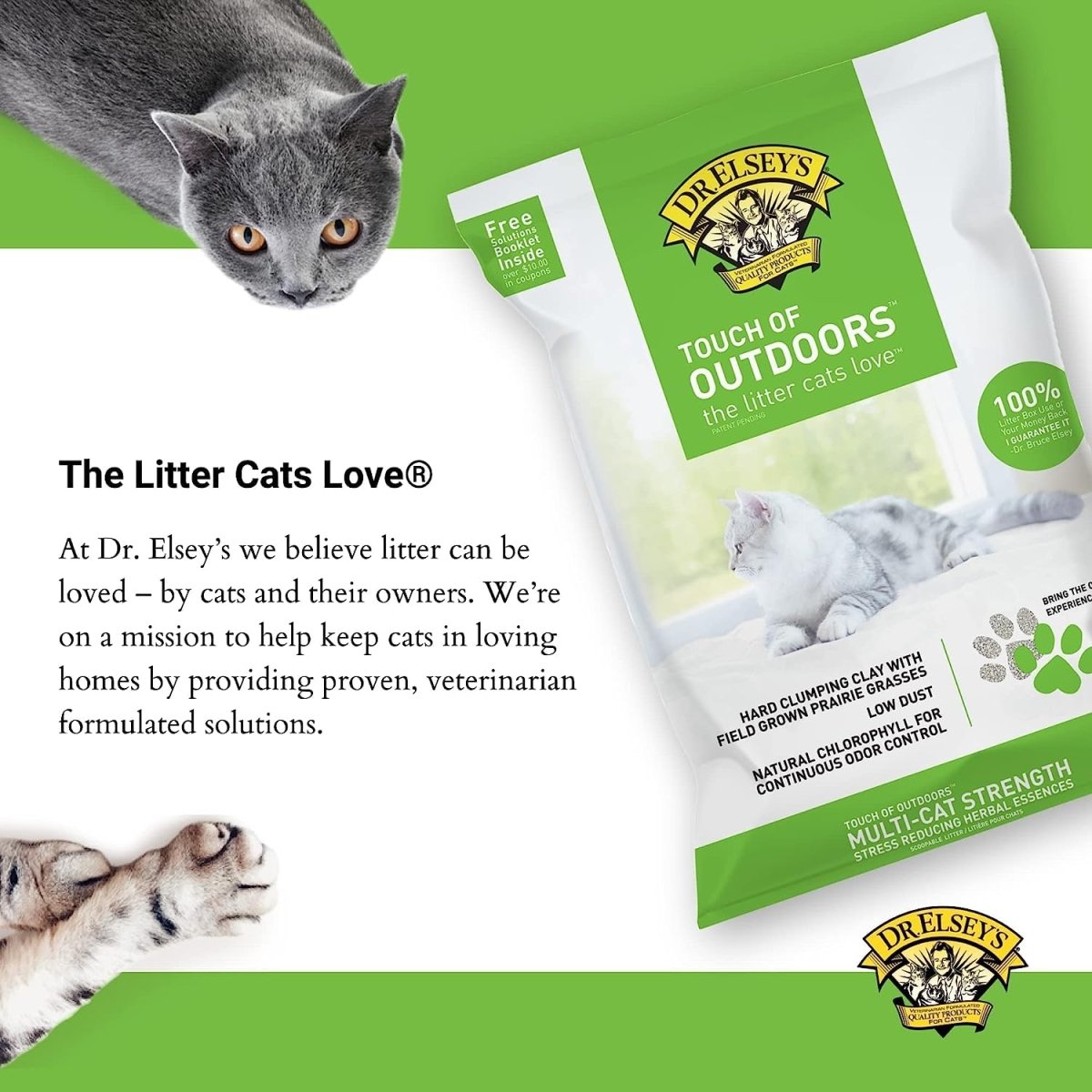 Dr. Elsey's Precious Cat Touch of Outdoors Litter Bag, 20 lb - cat litter - 000338001205