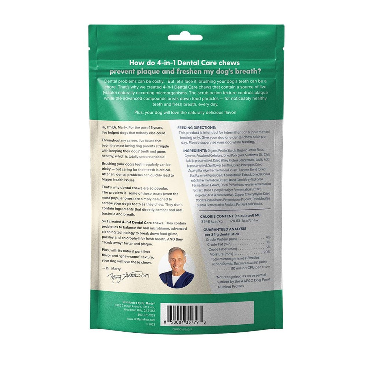 Dr Marty 4 in 1 dental care 15 medium treats