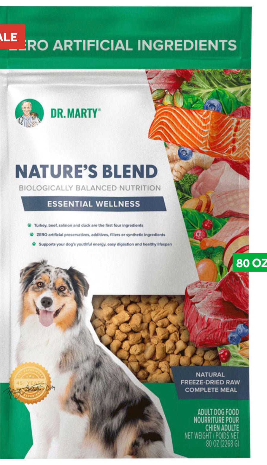 Dr. Marty Essential Wellness Freeze - Dried Dog Food 80oz