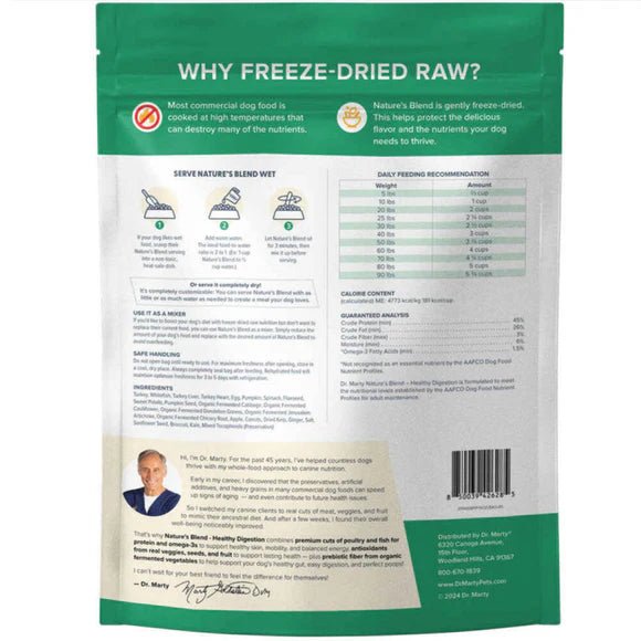 Dr Marty Nature's Blend Healthy Digestion Freeze Dried Dog Food 16oz
