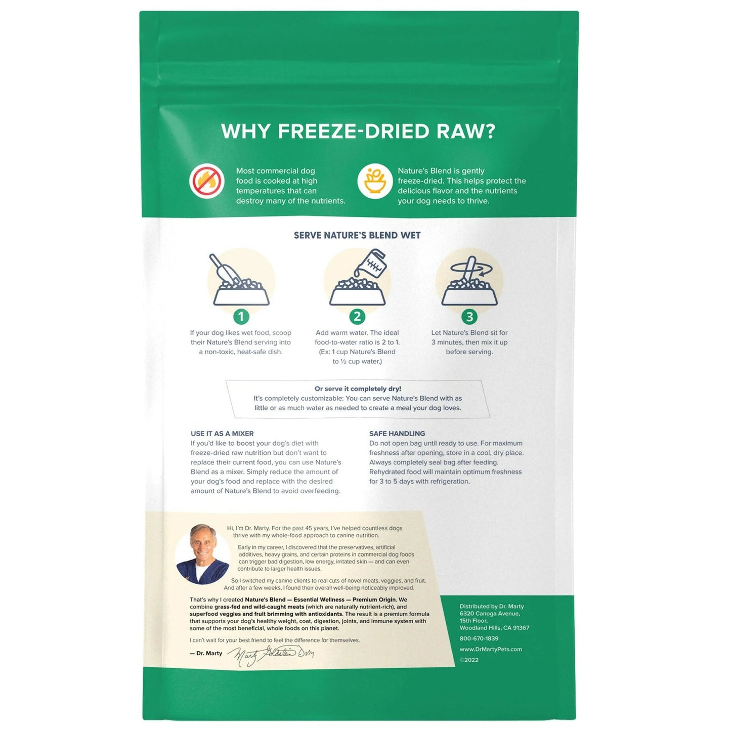 Dr Marty’s natures blend essential wellness premium Orijin 80oz freeze dried raw meal mixer treat topper dog