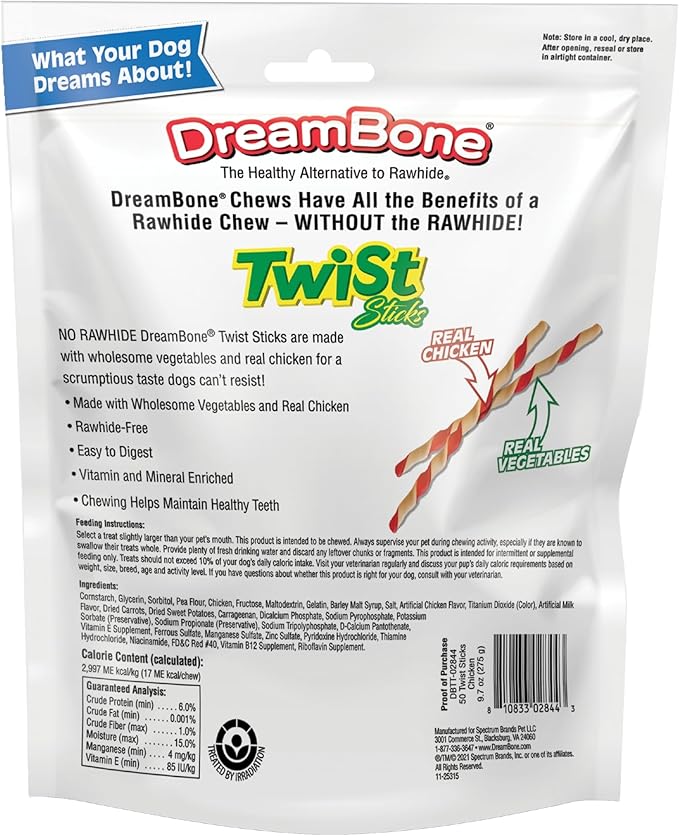 Dream Bone Twist Sticks 50 count 9.7 oz chicken