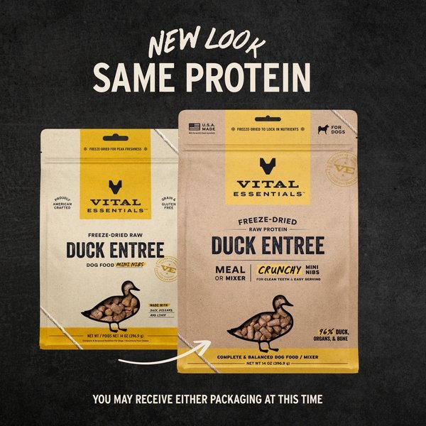 Duck entree freeze dried vitals essentials meal mixer dog food