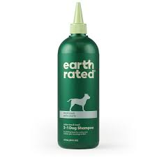 Earth rated dog shampoo short coat 3 in 1 white tea & basil 16oz