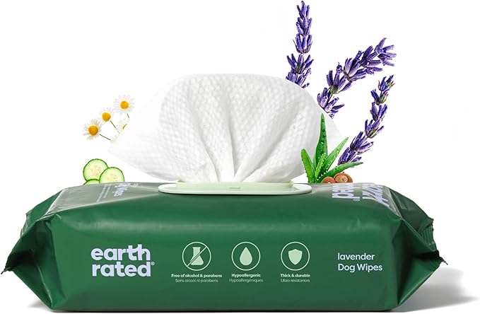 Earth rated lavender dog wipes 60 count