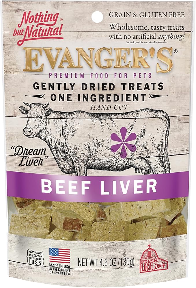 Evangers beef liver freeze dried raw dog treats 4.6oz