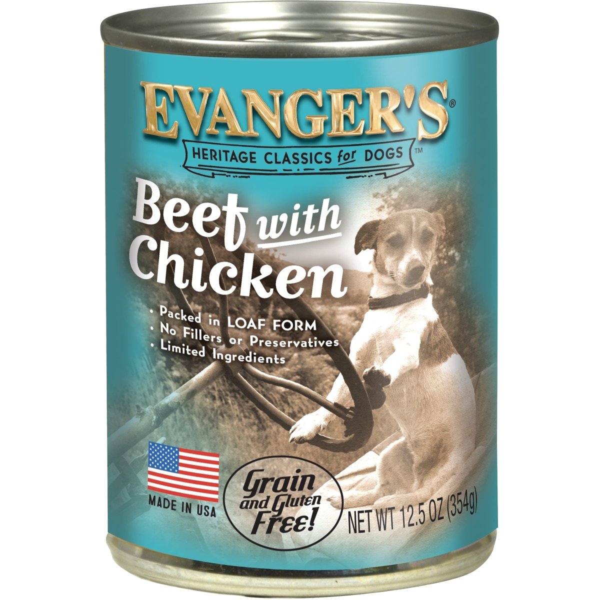 Evanger's Heritage Classic Beef with Chicken for Dogs 12.5 oz Can - 077627101007