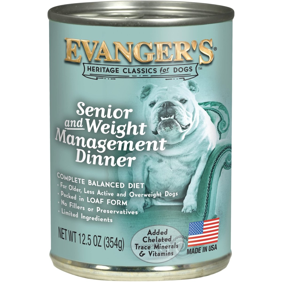 Evanger's Heritage Classics Senior & Weight Management for Dogs 12.5 oz Can - 077627101274