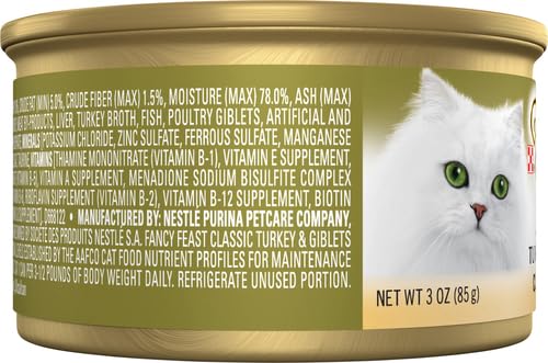 Fancy Feast Cat Turkey & Giblets Food, 3 Oz