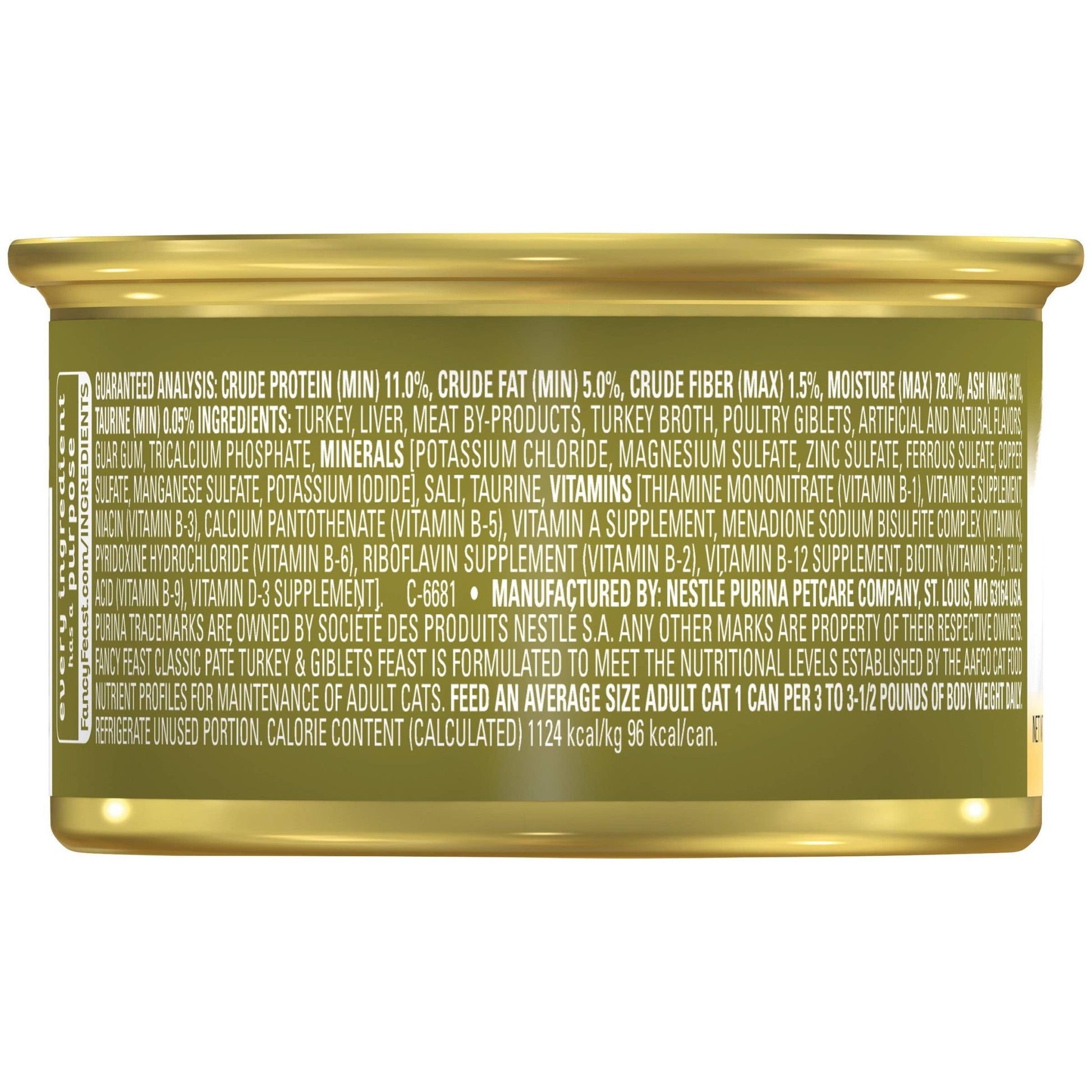 Fancy Feast Cat Turkey & Giblets Food, 3 Oz