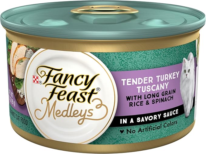 Fancy feast medleys tender turkey Tuscany in savory sauce 3oz wet canned cat food