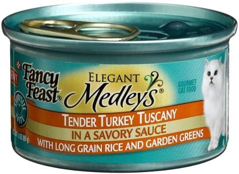 Fancy feast medleys tender turkey Tuscany in savory sauce 3oz wet canned cat food