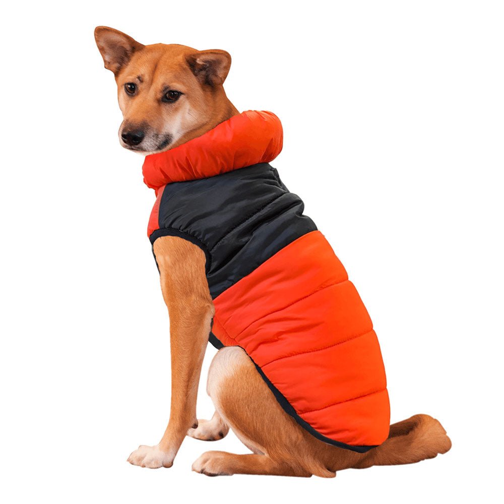 Fashion pet coat puffy coat jacket dog puffy coat orange size XL reversible