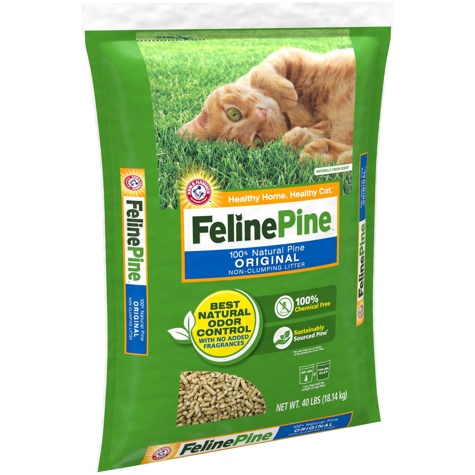 Feline Pine Original Cat Litter 40LB, Blacks & Grays (643004)