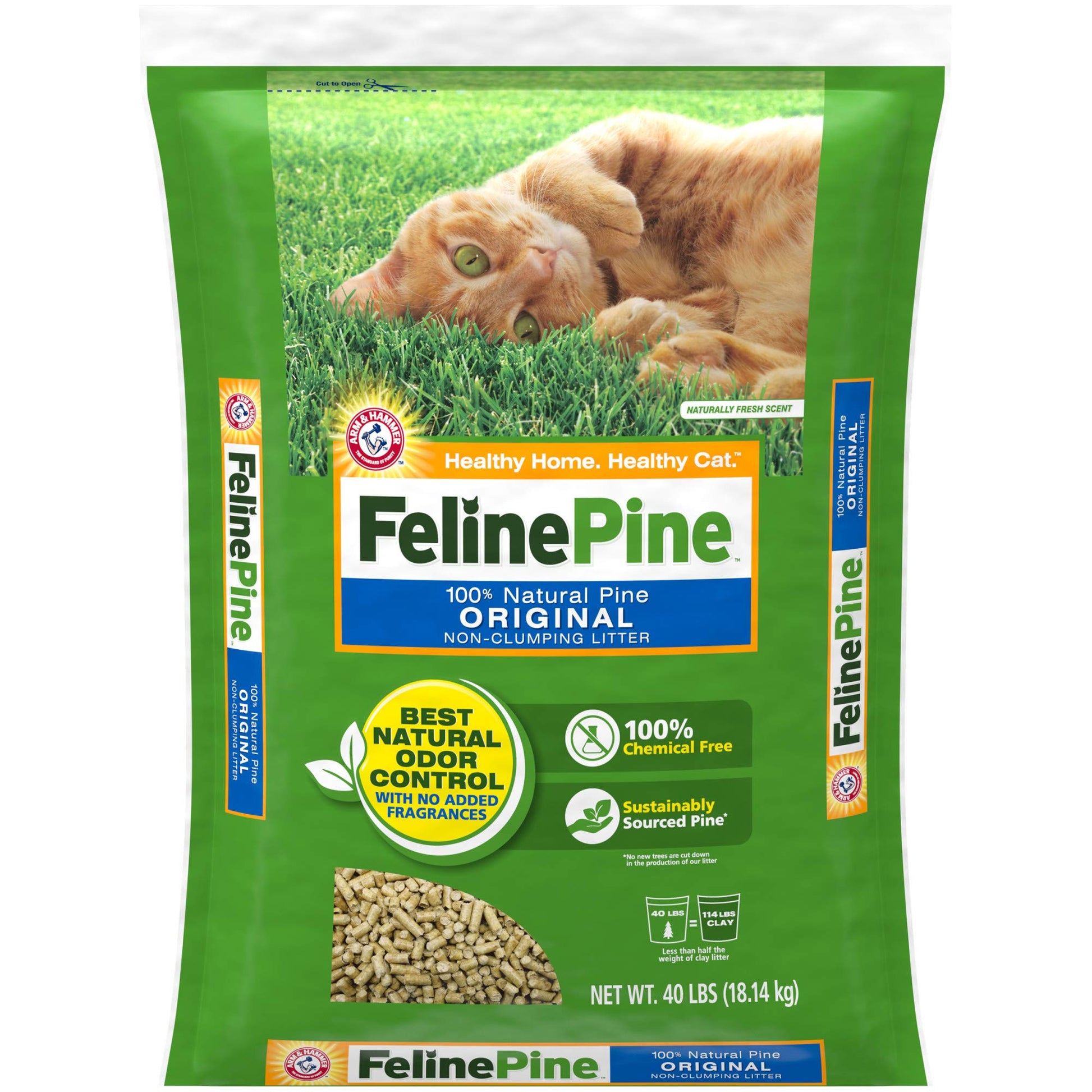Feline Pine Original Cat Litter 40LB, Blacks & Grays (643004)