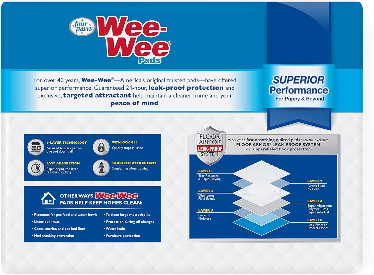 Four paws wee wee pads 50 count 22x23