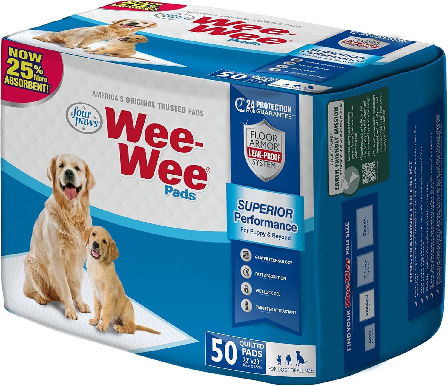 Four paws wee wee pads 50 count 22x23