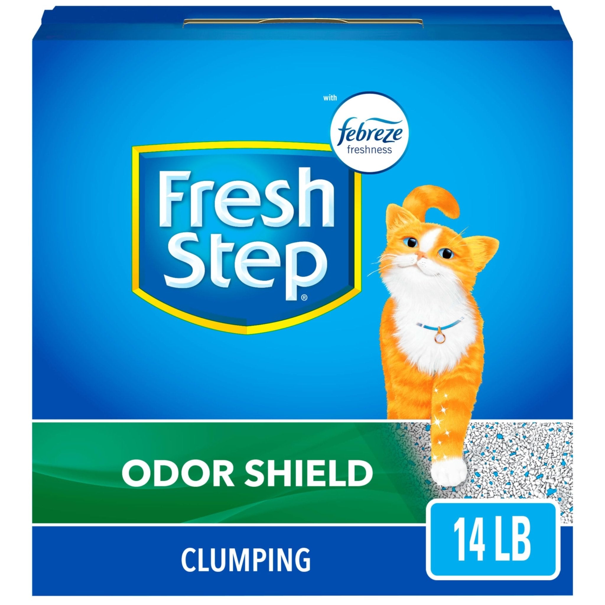 Fresh Step Clumping Cat Litter, Odor Shield With Febreze, 14 Lbs