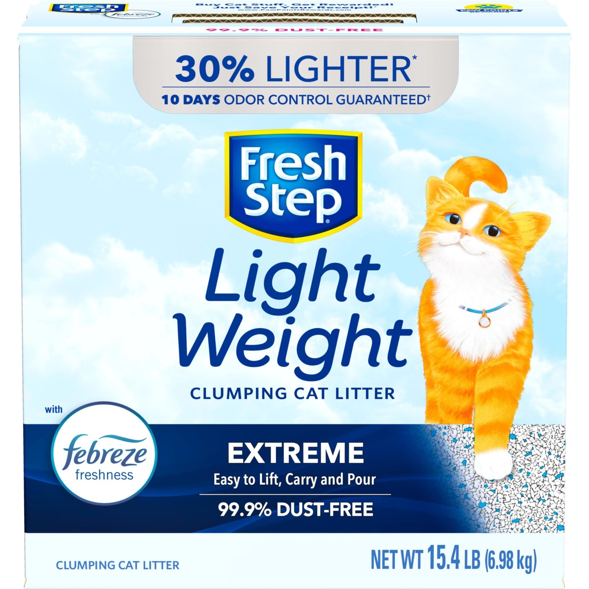 Fresh Step Lightweight Extreme Scented Litter With The Power Of Febreze, Clumping Cat Litter, 15.4 Pounds (Package May Vary)