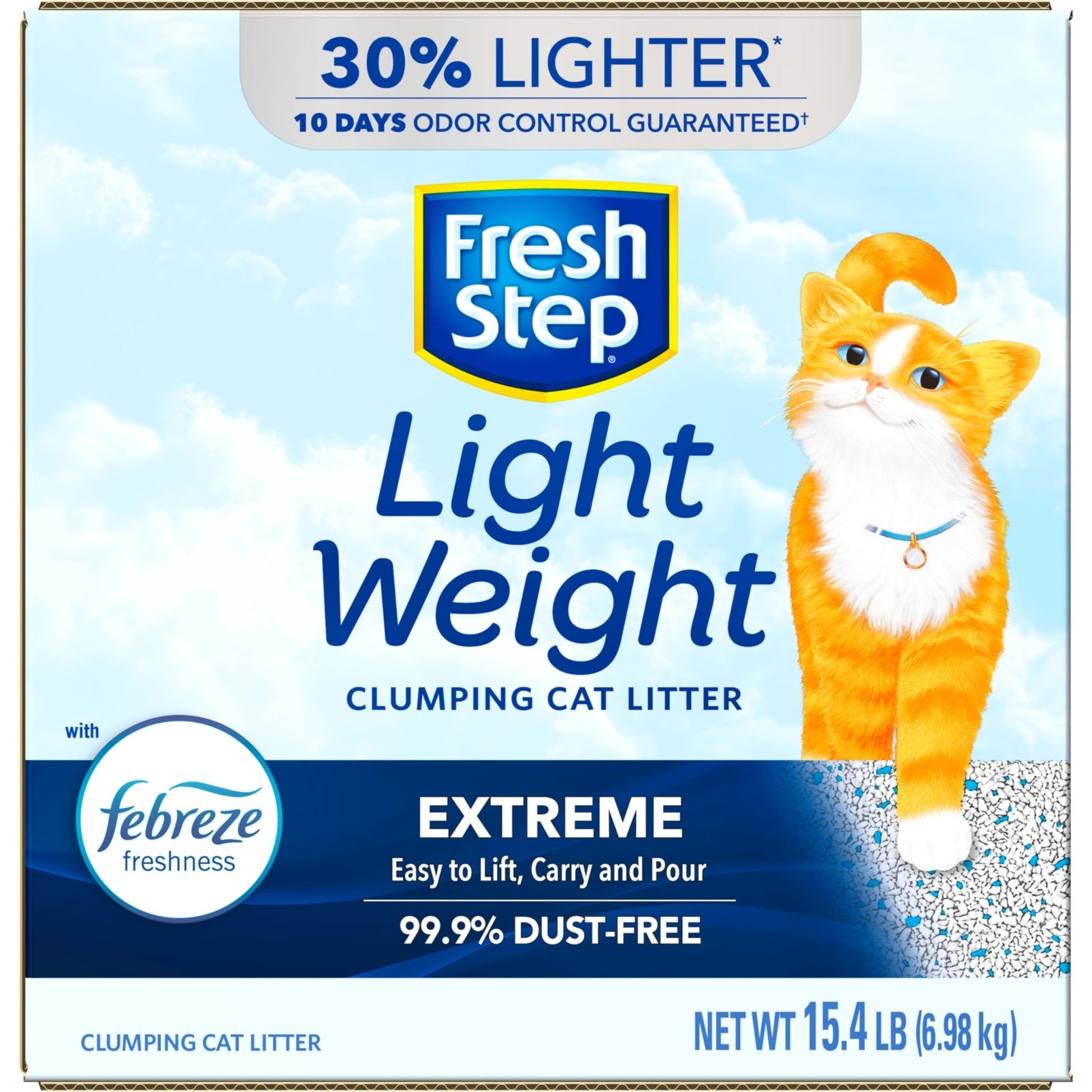 Fresh Step Lightweight Extreme Scented Litter With The Power Of Febreze, Clumping Cat Litter, 15.4 Pounds (Package May Vary)