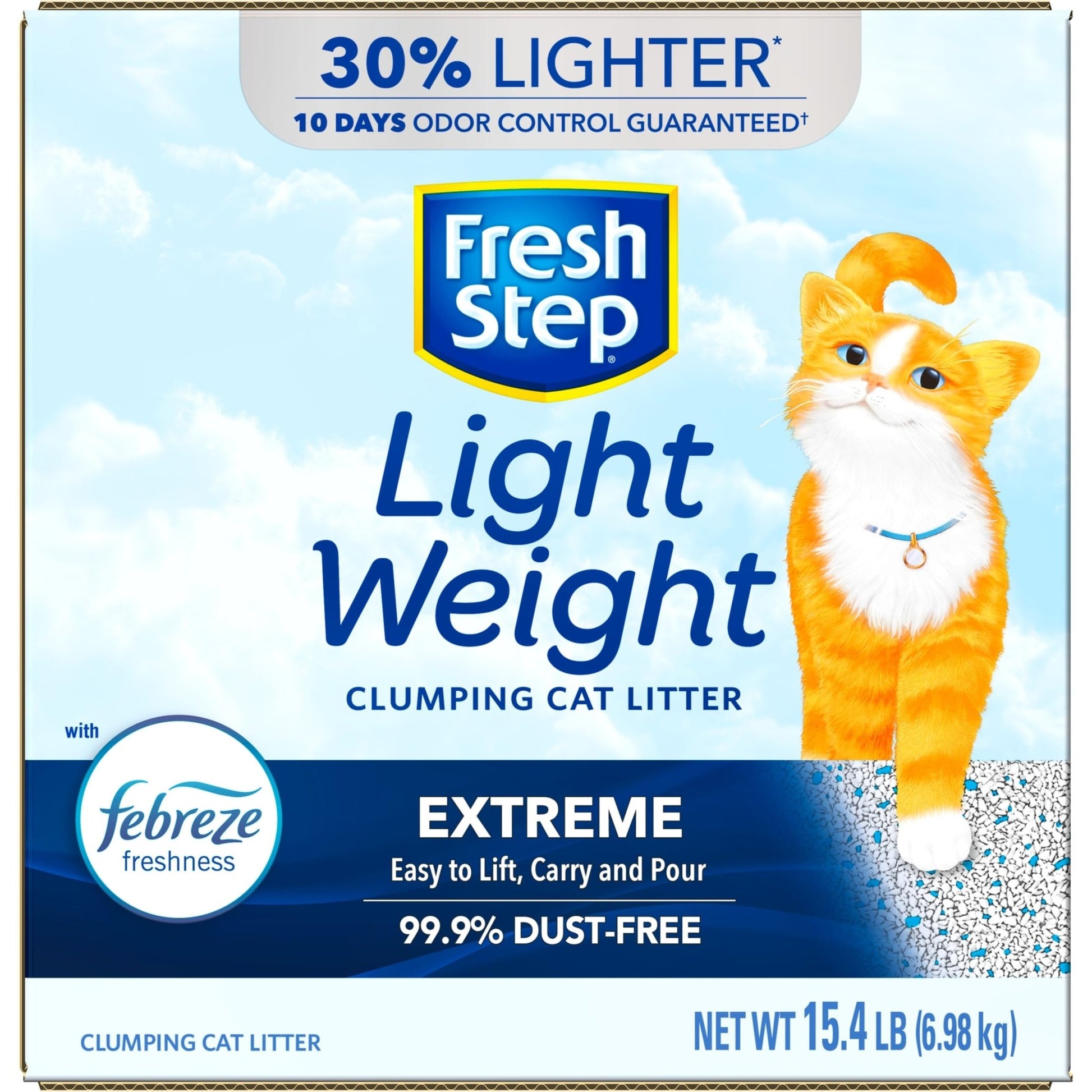Fresh Step Lightweight Extreme Scented Litter With The Power Of Febreze, Clumping Cat Litter, 15.4 Pounds (Package May Vary)