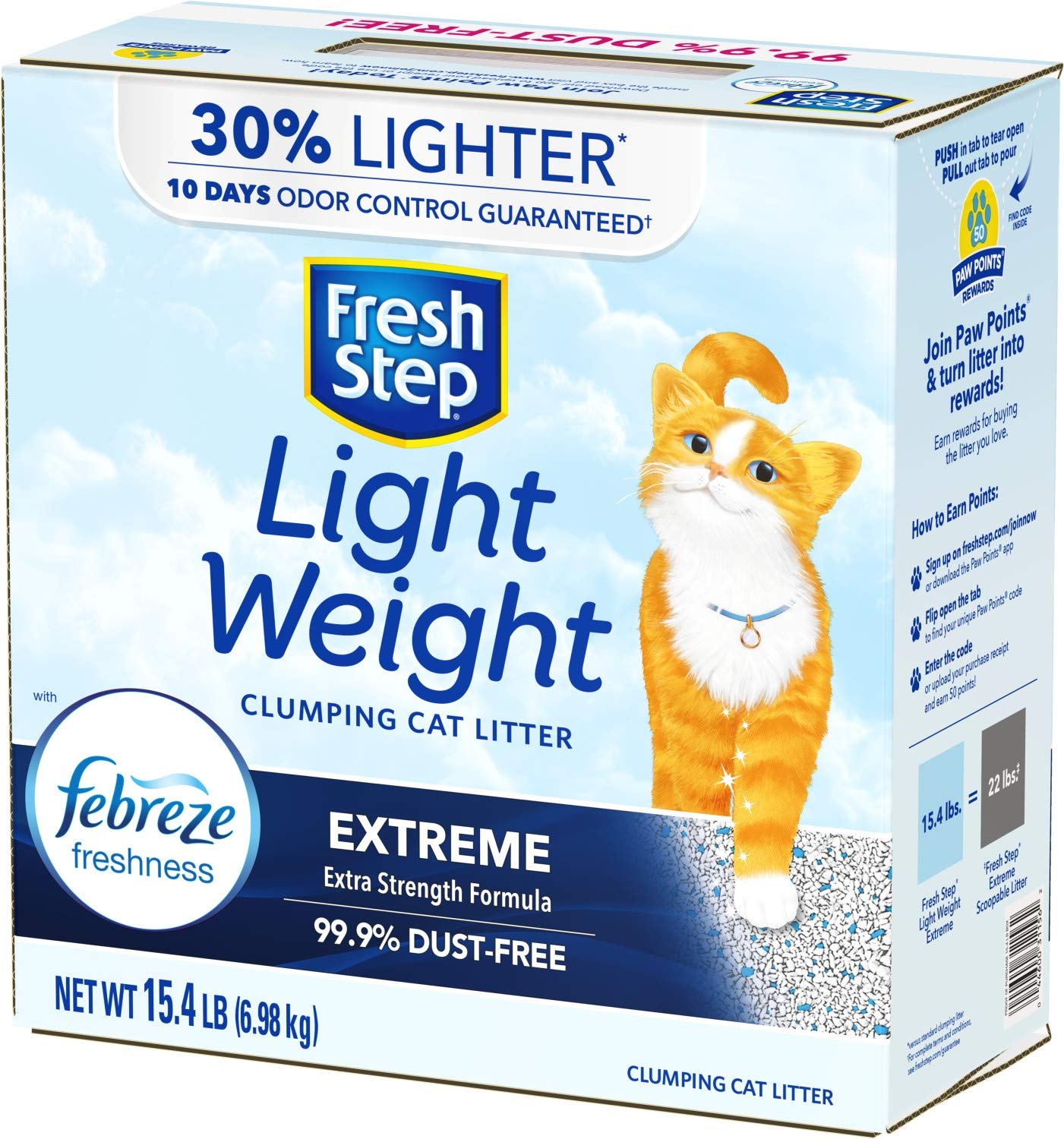 Fresh Step Lightweight Extreme Scented Litter With The Power Of Febreze, Clumping Cat Litter, 15.4 Pounds (Package May Vary)