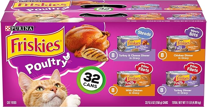 Friskies poultry canned food 32 count 5.5 oz each cat food
