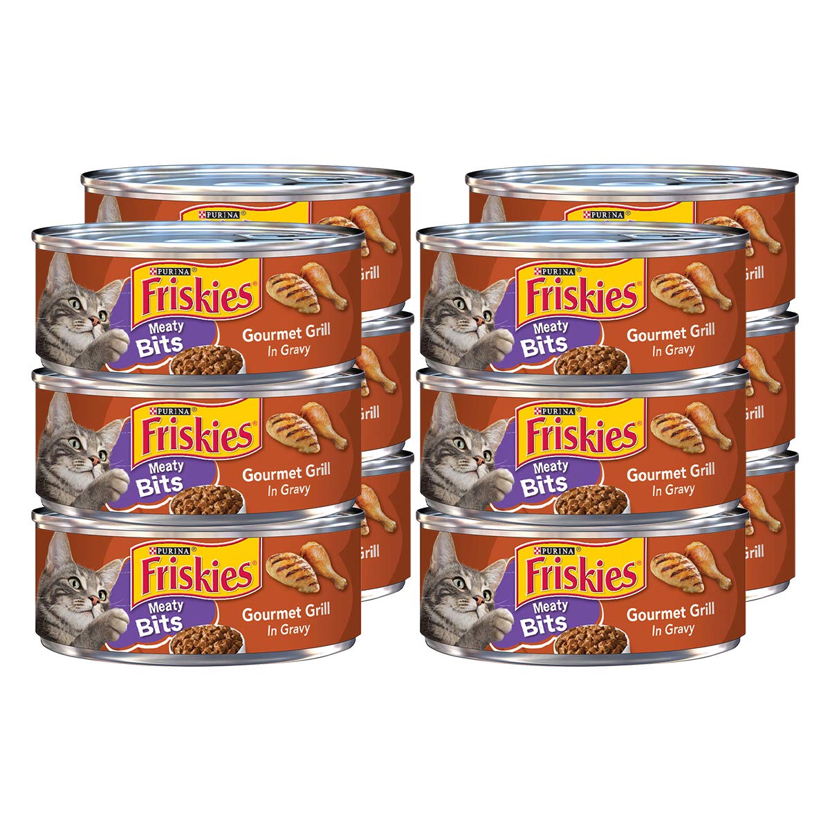 Friskies Purina Meaty Bits Adult Canned Wet Cat Food, Gourmet Grill Gravy, 5.5 Oz Can