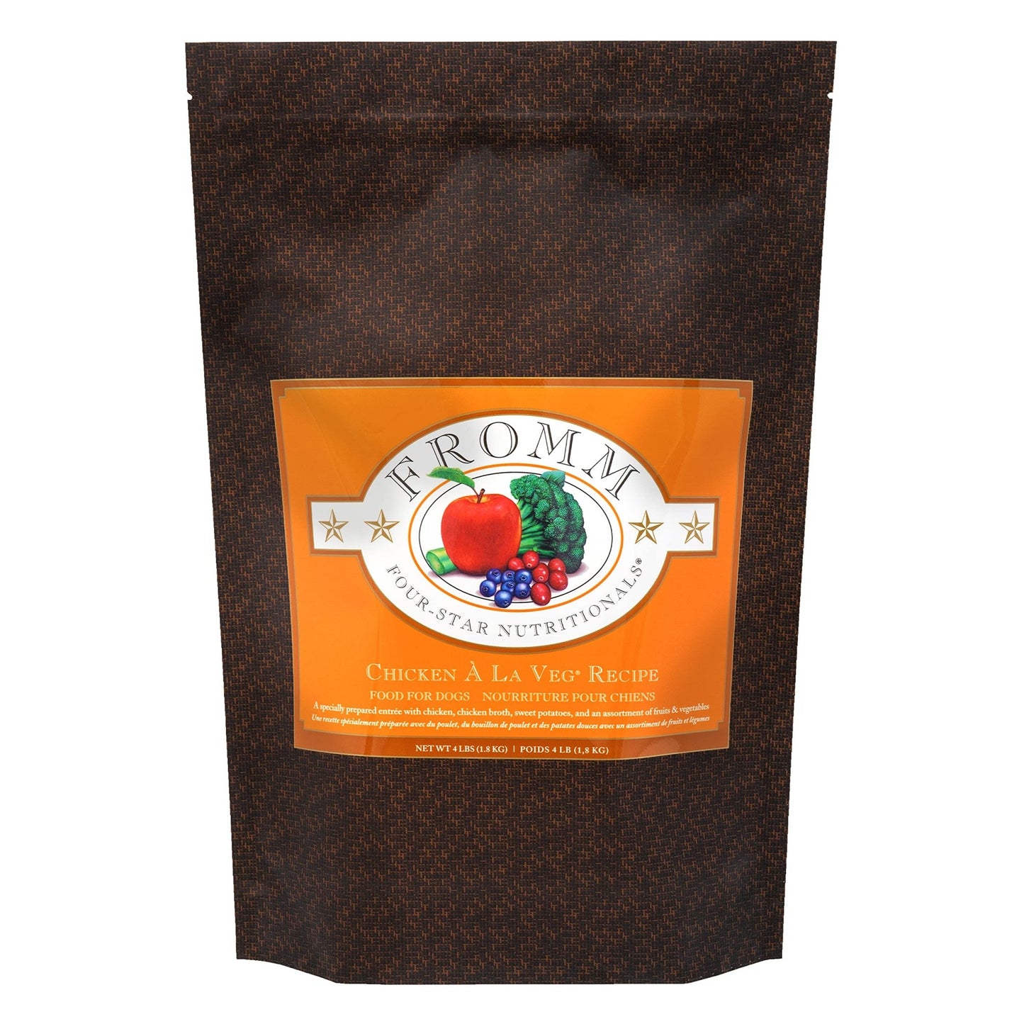 Fromm Four - Star Nutritionals Chicken A La Veg Dog Food - Premium Dry Dog Food - 4 lb